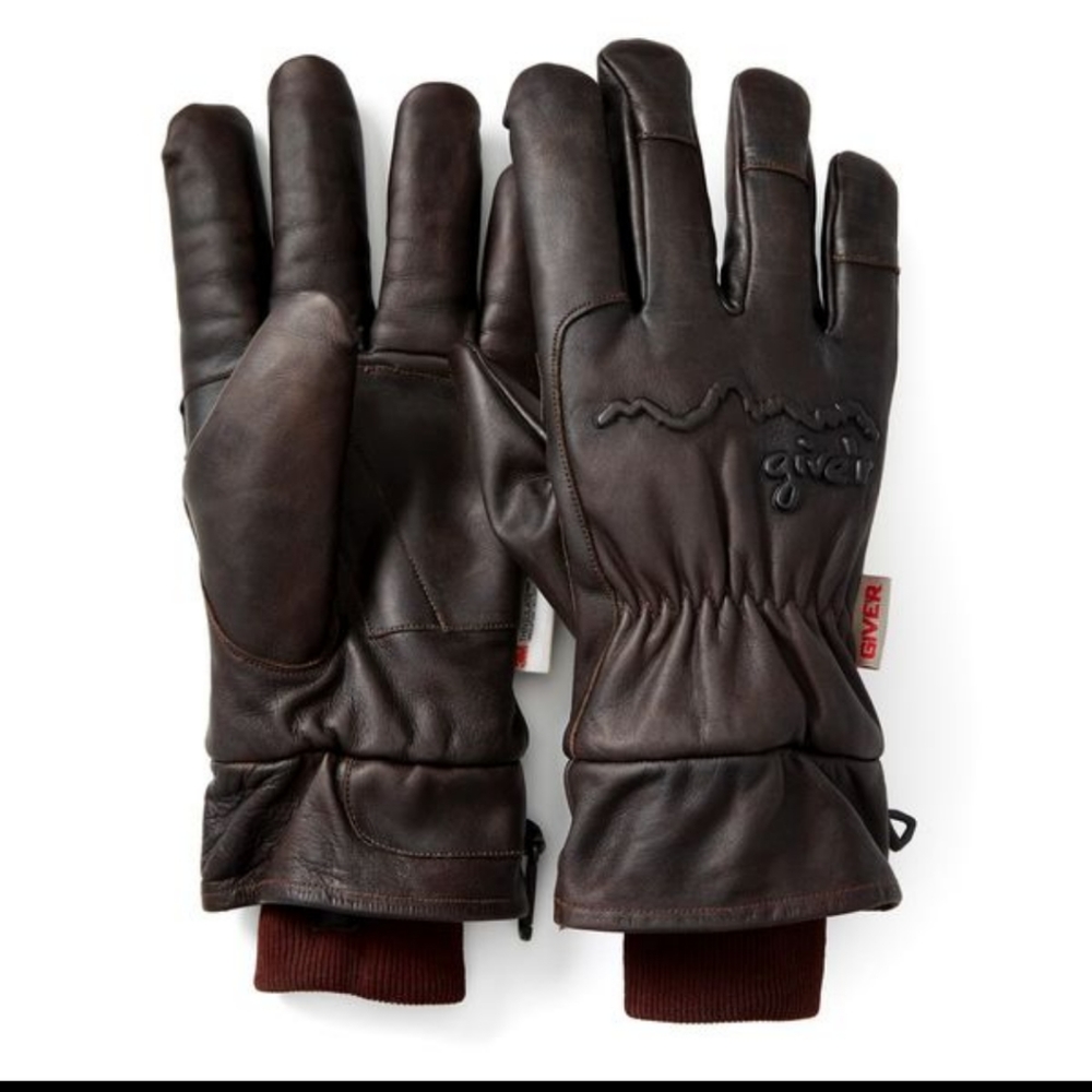 GIVE'R BROWN LEATHER GLOVES SIZE SMALL